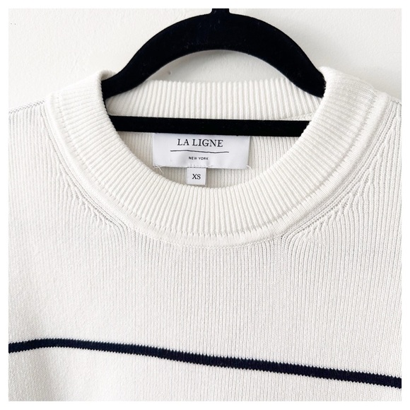 La Ligne White and Black Striped Sweater - Picture 4 of 6